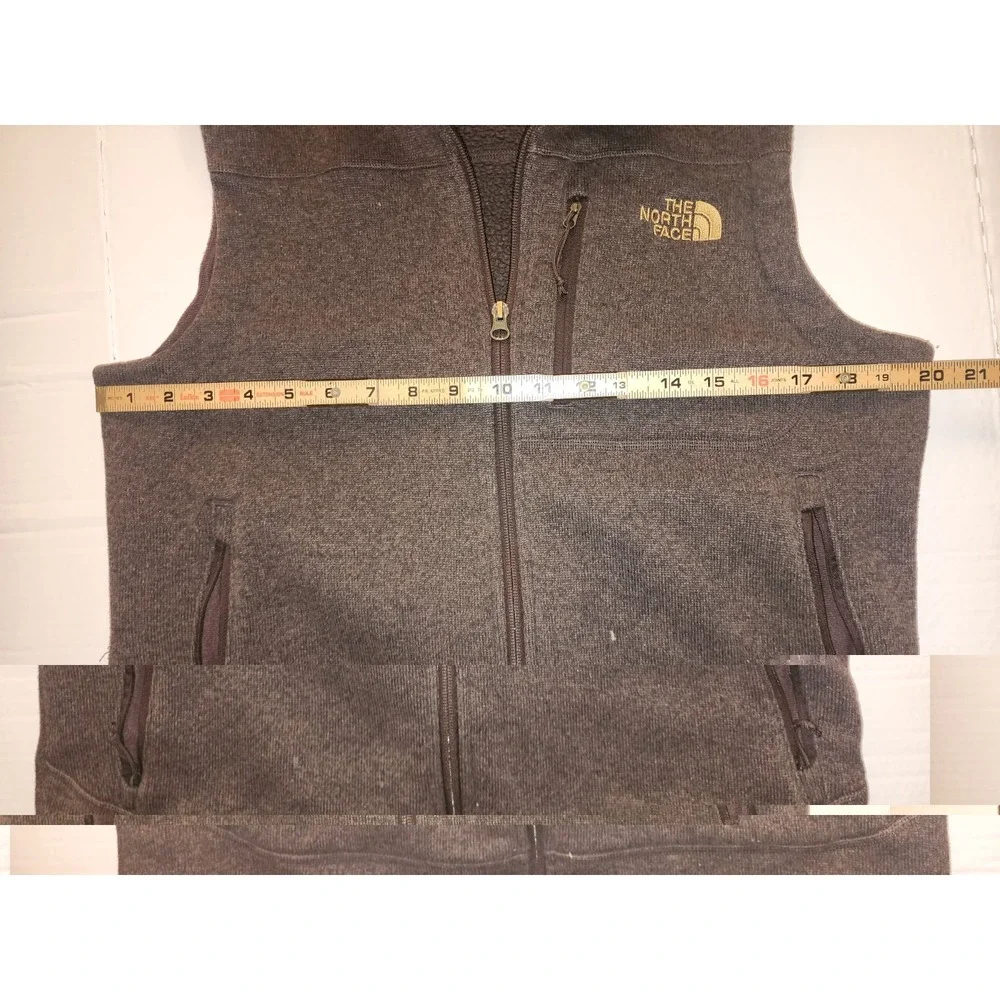The North Face Men's Chocolate Brown Full Zip Vest Stand-Up Collar M Outdoor